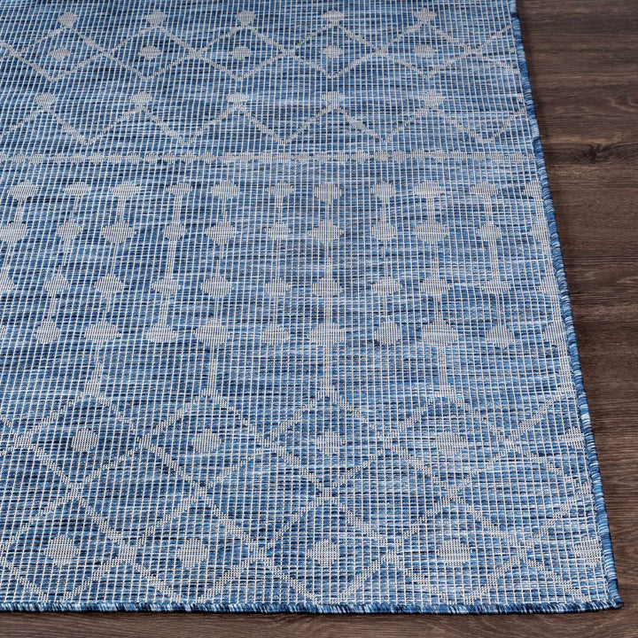 Maddingley Blue Modern Geometrical Design Outdoor Area Rug