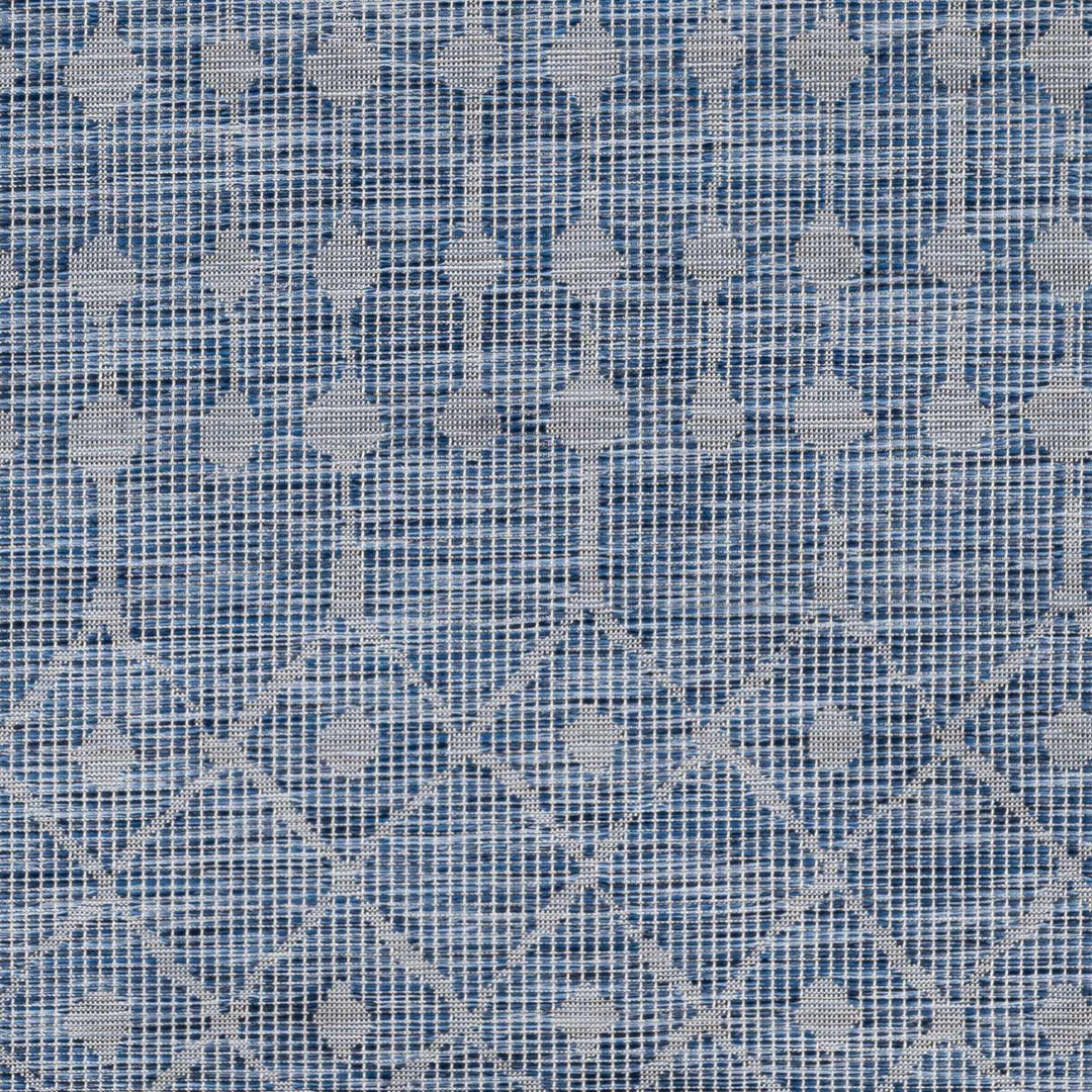 Maddingley Blue Modern Geometrical Design Outdoor Area Rug