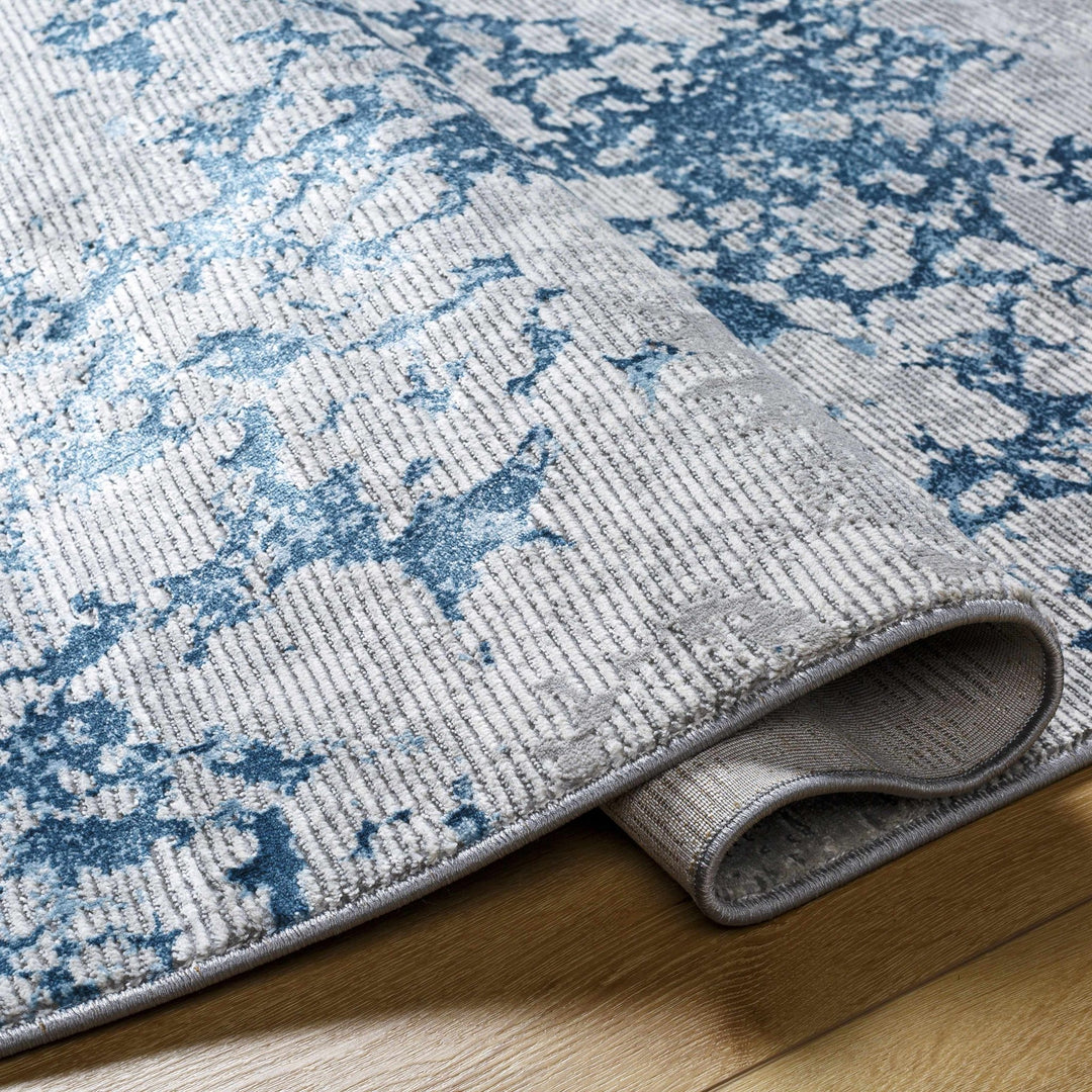 Mechanicsville Blue And Ivory Modern Abstract Design Area Rug - The Rug Decor