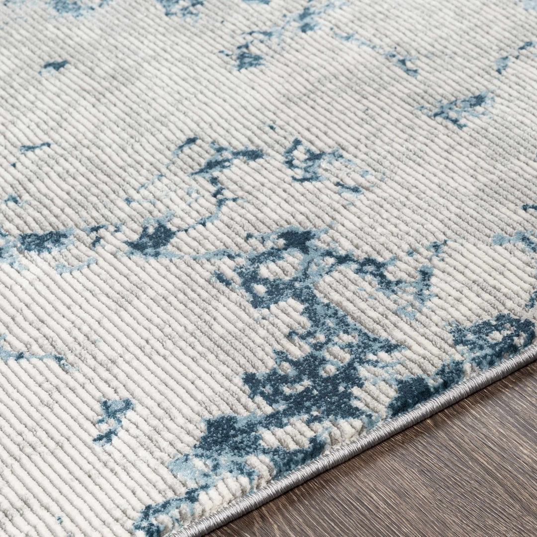 Mechanicsville Blue And Ivory Modern Abstract Design Area Rug - The Rug Decor