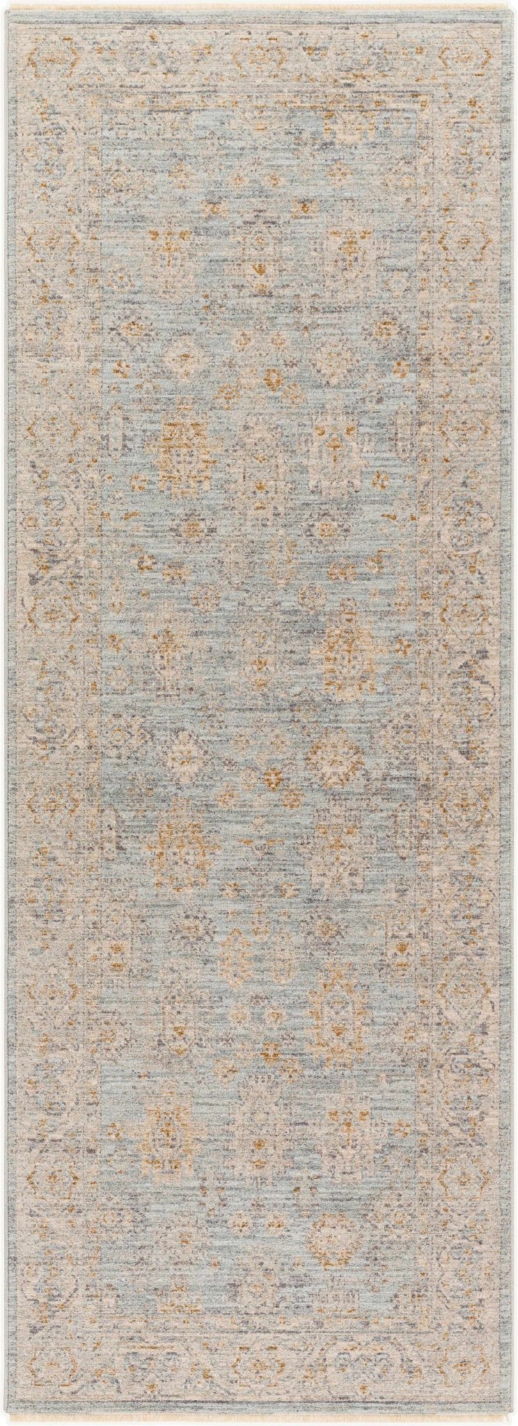 Meer Traditional Oushak Design Beige And Blue Area Rug - The Rug Decor