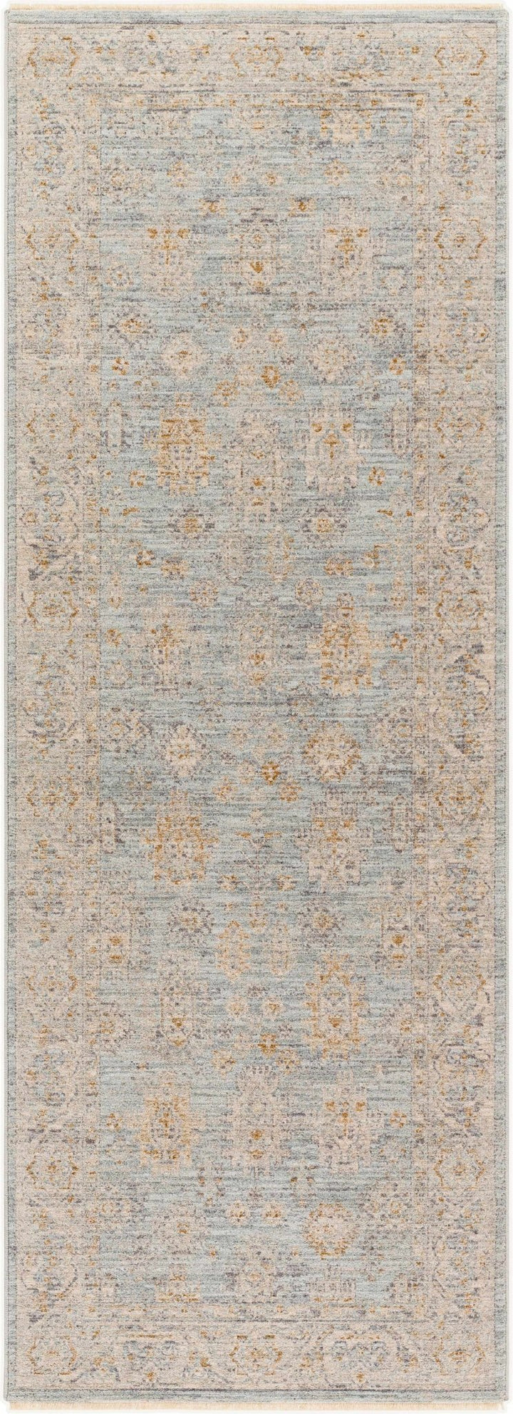 Meer Traditional Oushak Design Beige And Blue Area Rug - The Rug Decor