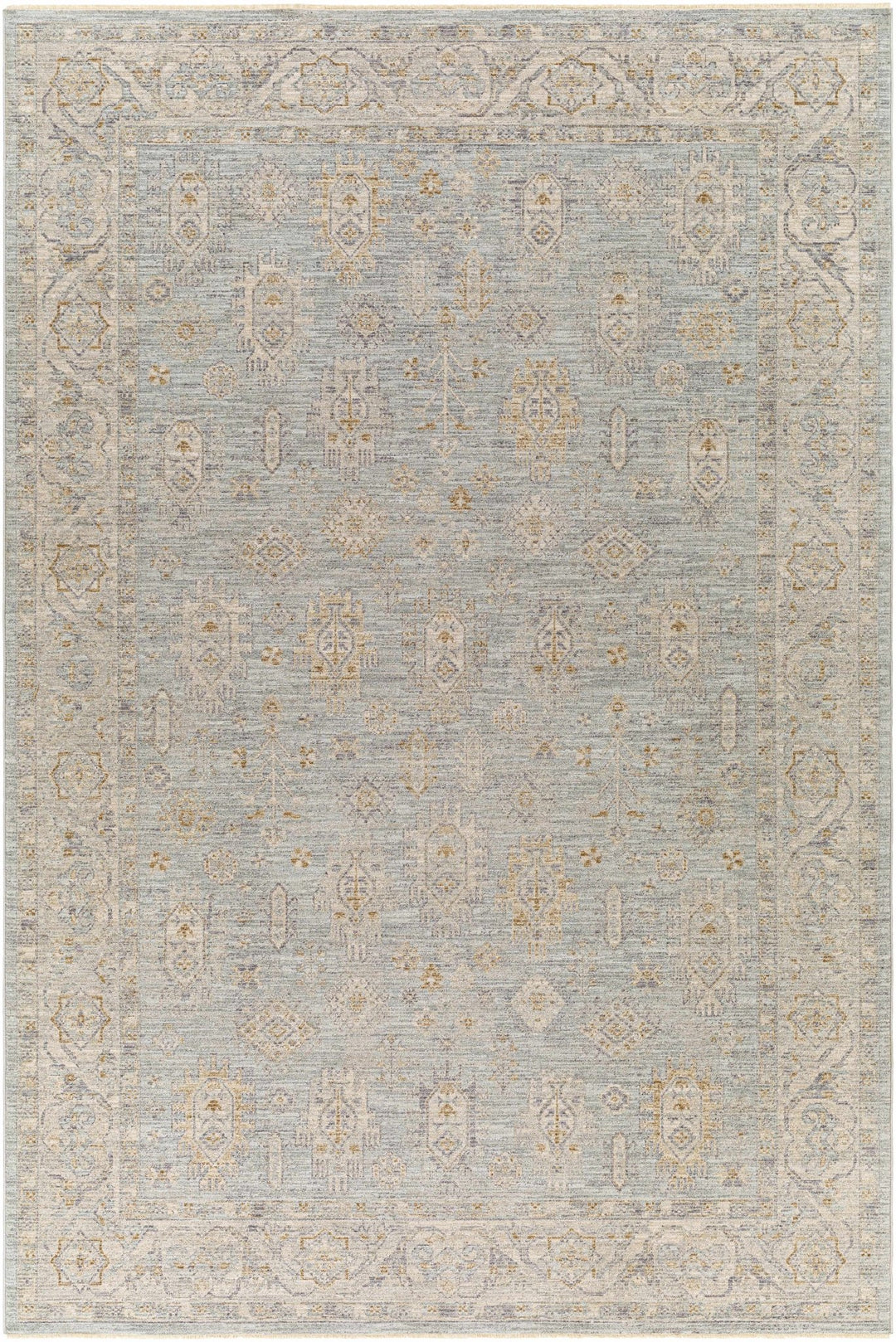 Meer Traditional Oushak Design Beige And Blue Area Rug - The Rug Decor