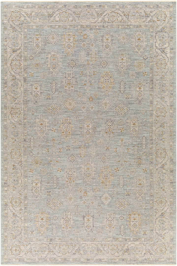 Meer Traditional Oushak Design Beige And Blue Area Rug - The Rug Decor