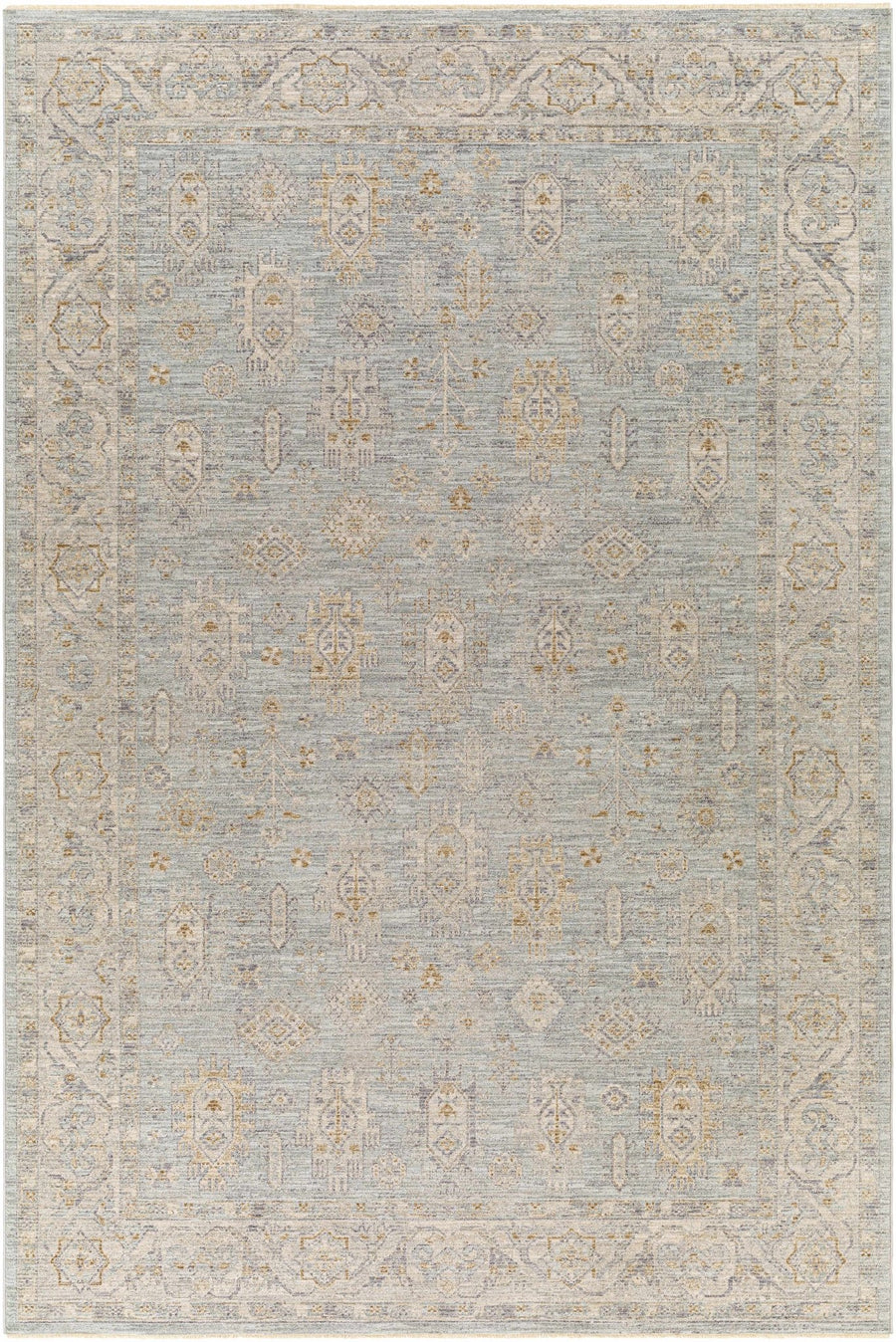 Meer Traditional Oushak Design Beige And Blue Area Rug - The Rug Decor