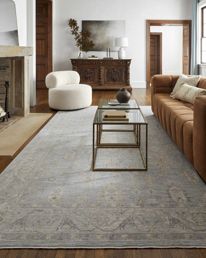 Meer Traditional Oushak Design Beige And Blue Area Rug - The Rug Decor
