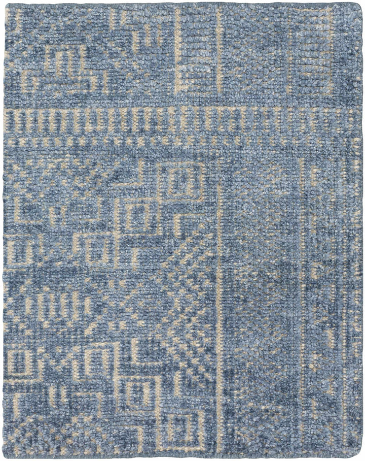 Meigs Traditional Style Blue Hand Knotted Wool Area Rug