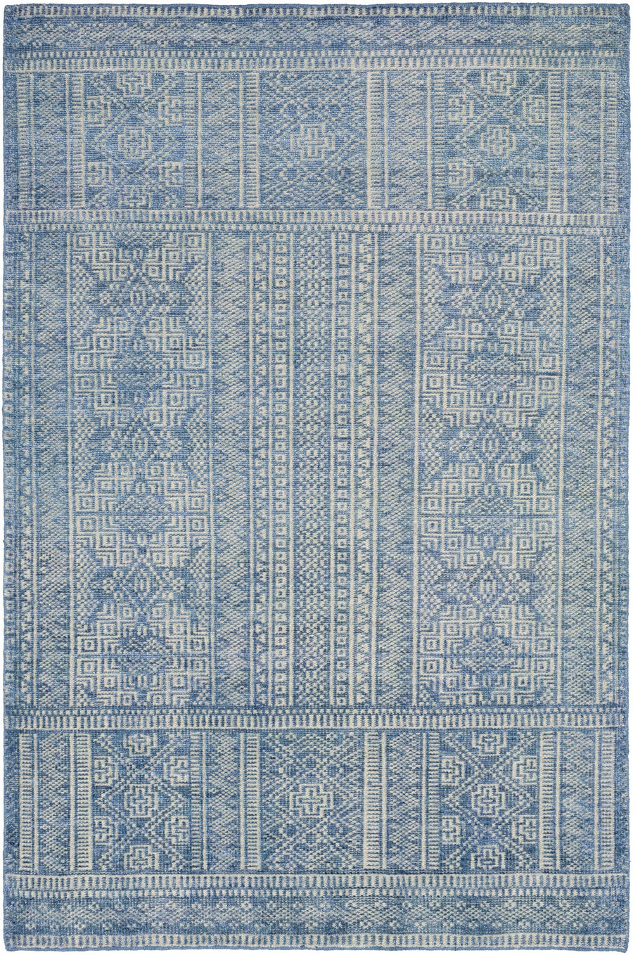 Meigs Traditional Style Blue Hand Knotted Wool Area Rug - The Rug Decor