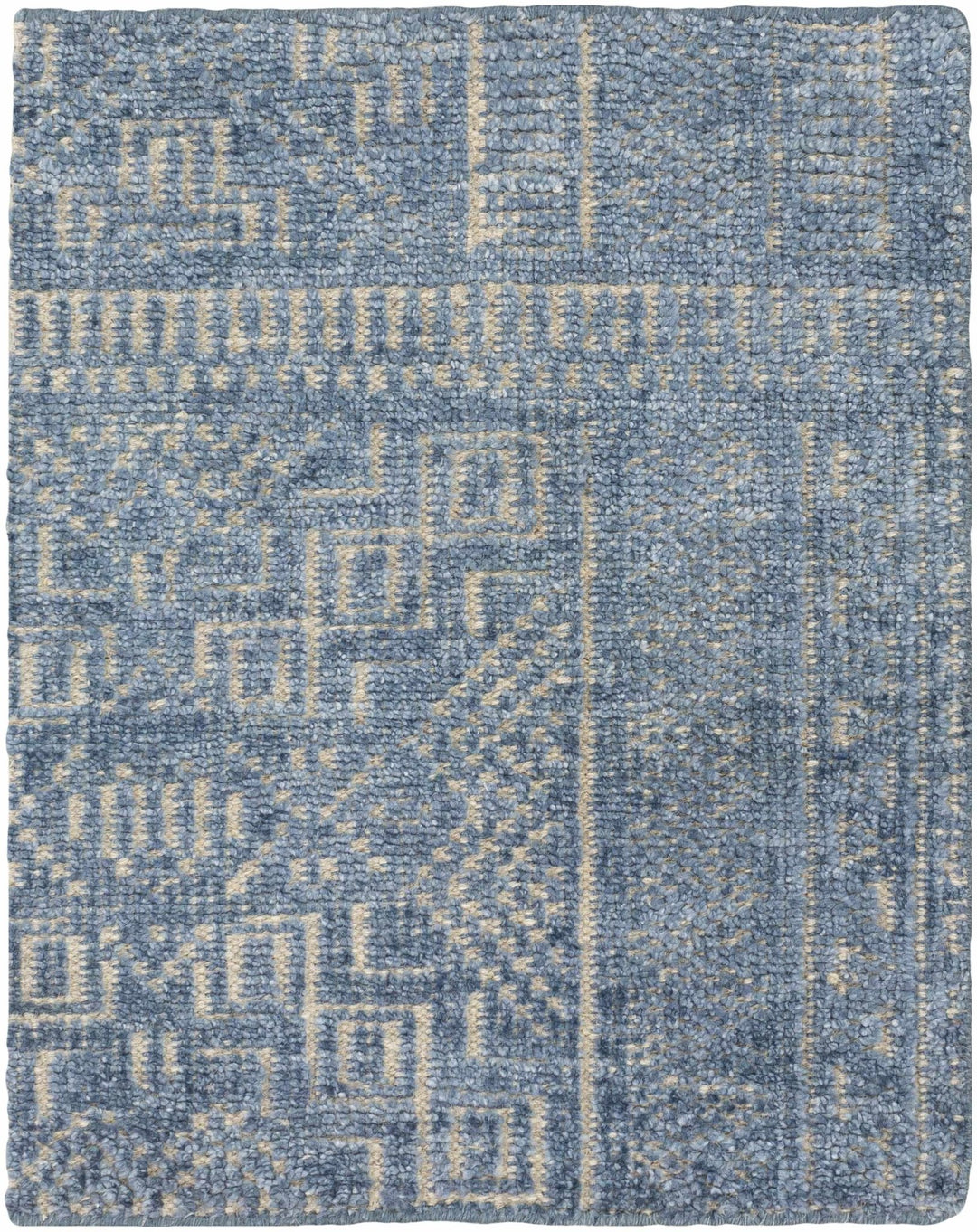 Meigs Traditional Style Blue Hand Knotted Wool Area Rug - The Rug Decor