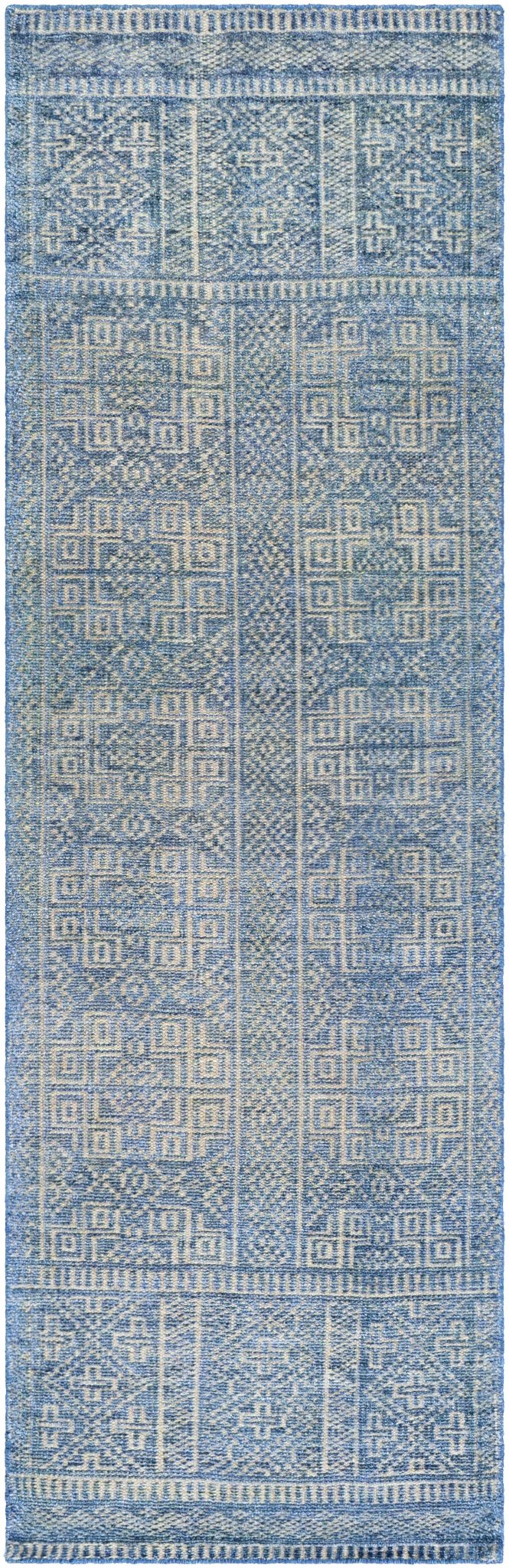 Meigs Traditional Style Blue Hand Knotted Wool Area Rug - The Rug Decor