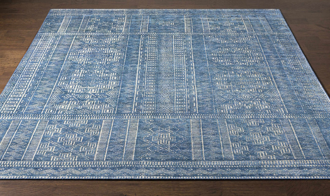Meigs Traditional Style Blue Hand Knotted Wool Area Rug - The Rug Decor