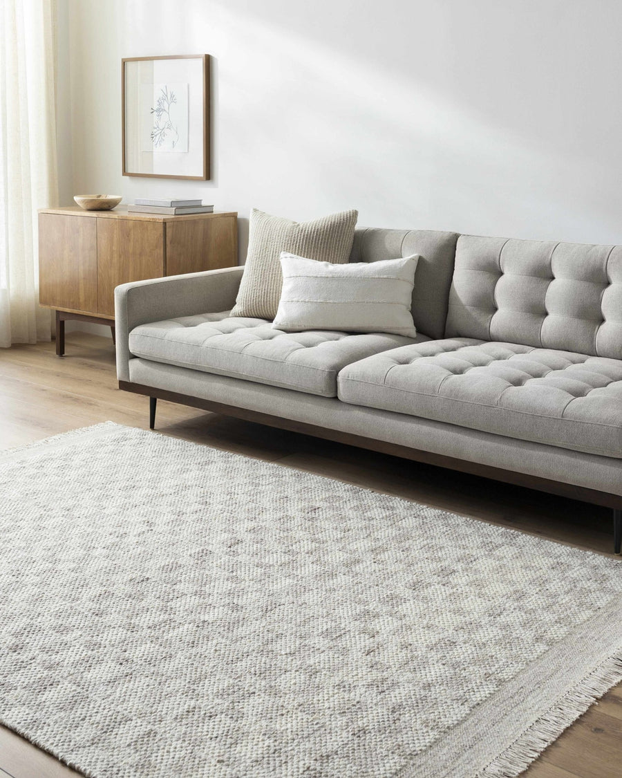 Meira Contemporary Geometrical Gray And Ivory Area Rug - The Rug Decor
