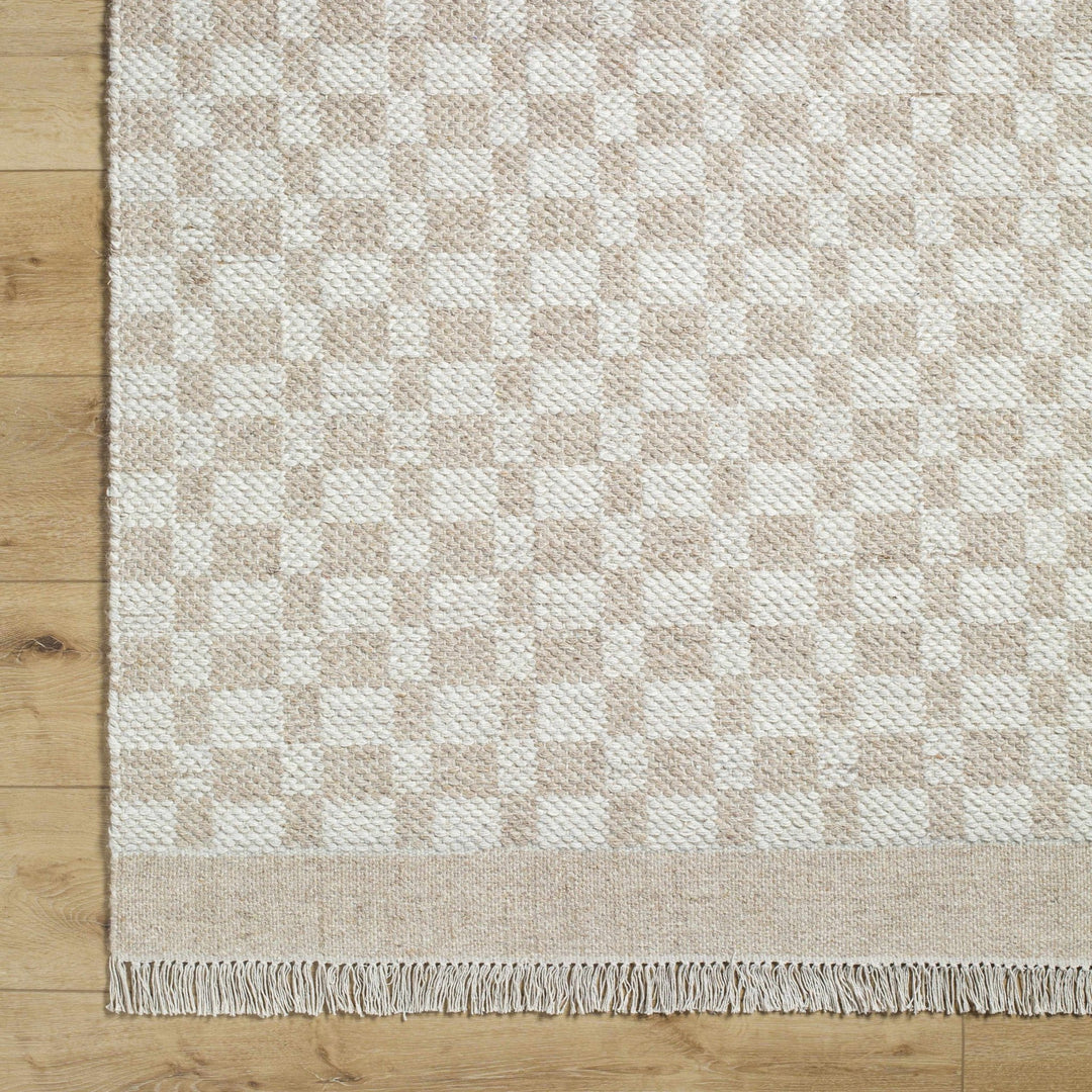 Meira Contemporary Geometrical Tan And Ivory Rug - The Rug Decor