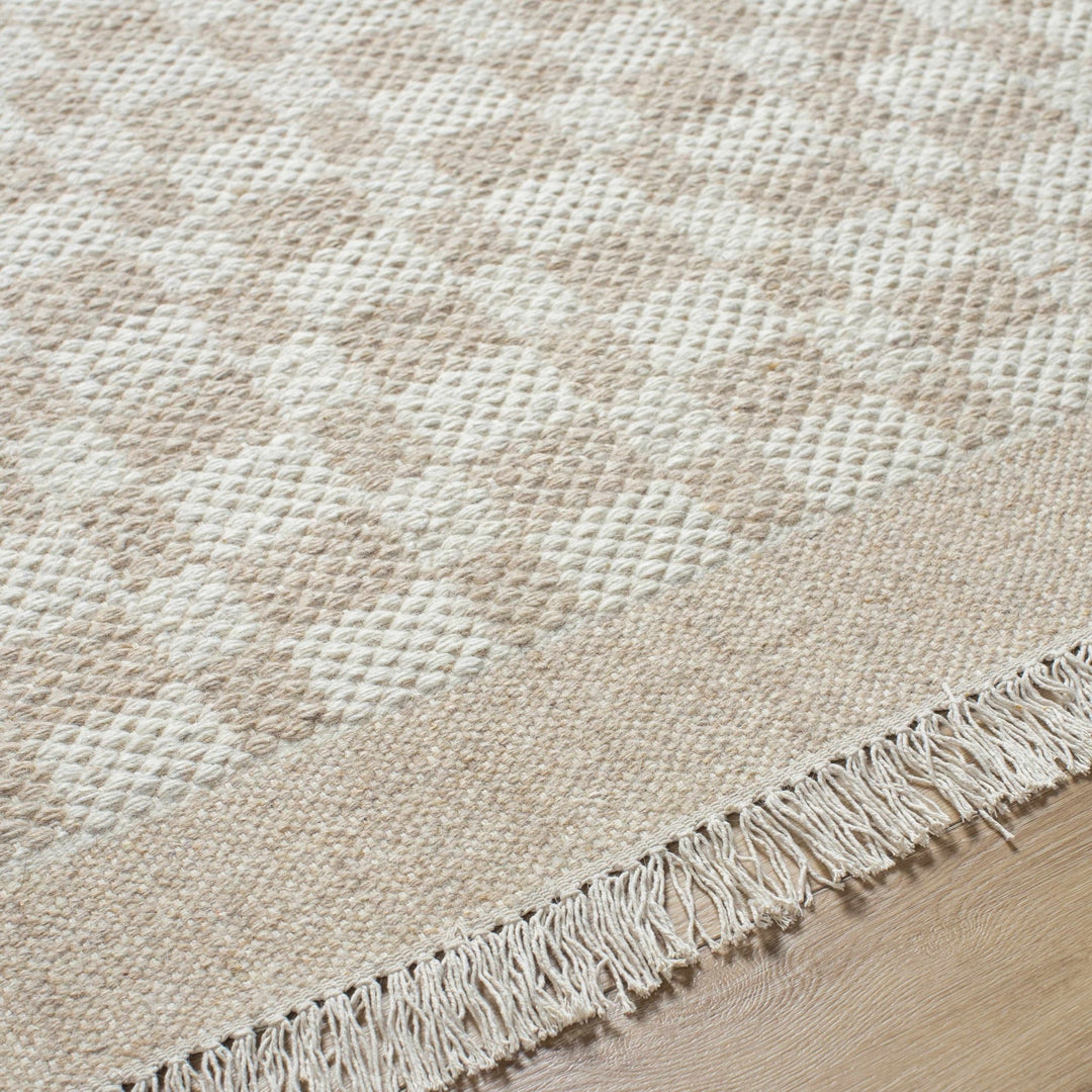 Meira Contemporary Geometrical Tan And Ivory Rug - The Rug Decor
