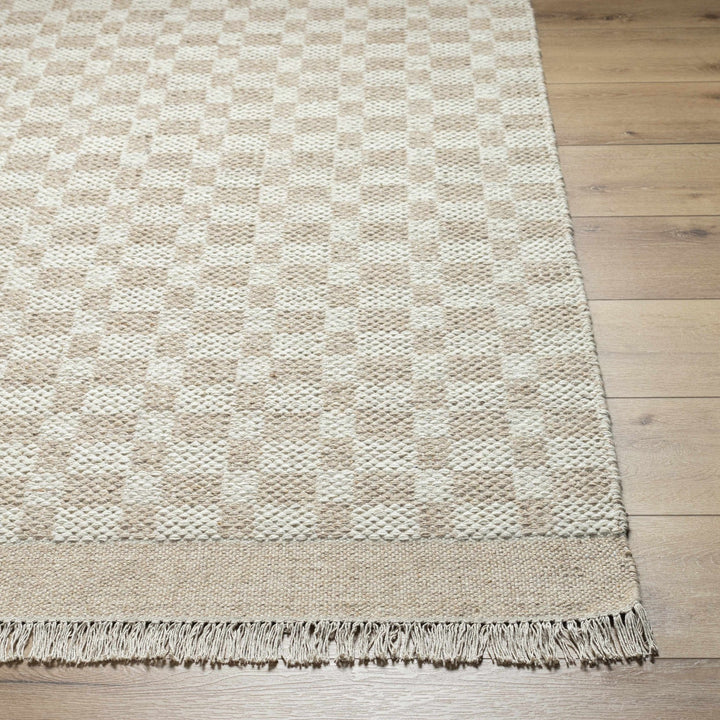 Meira Contemporary Geometrical Tan And Ivory Rug - The Rug Decor