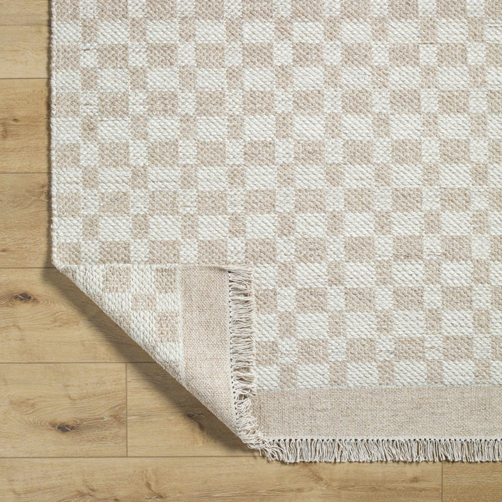 Meira Contemporary Geometrical Tan And Ivory Rug - The Rug Decor