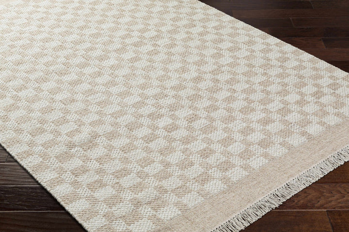 Meira Contemporary Geometrical Tan And Ivory Rug - The Rug Decor