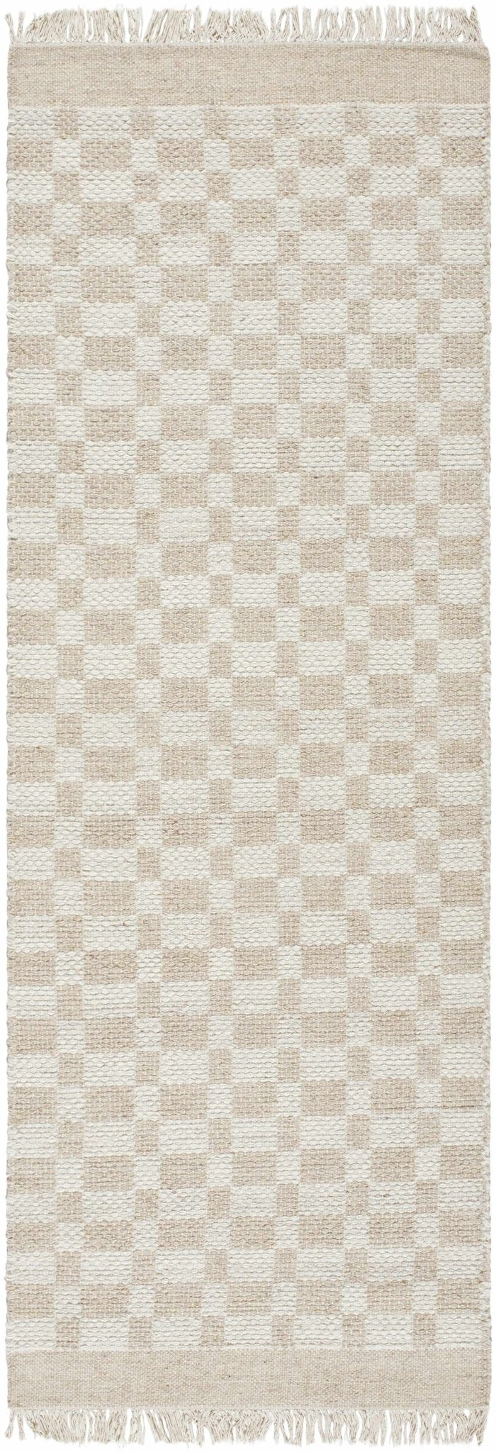 Meira Contemporary Geometrical Tan And Ivory Rug - The Rug Decor