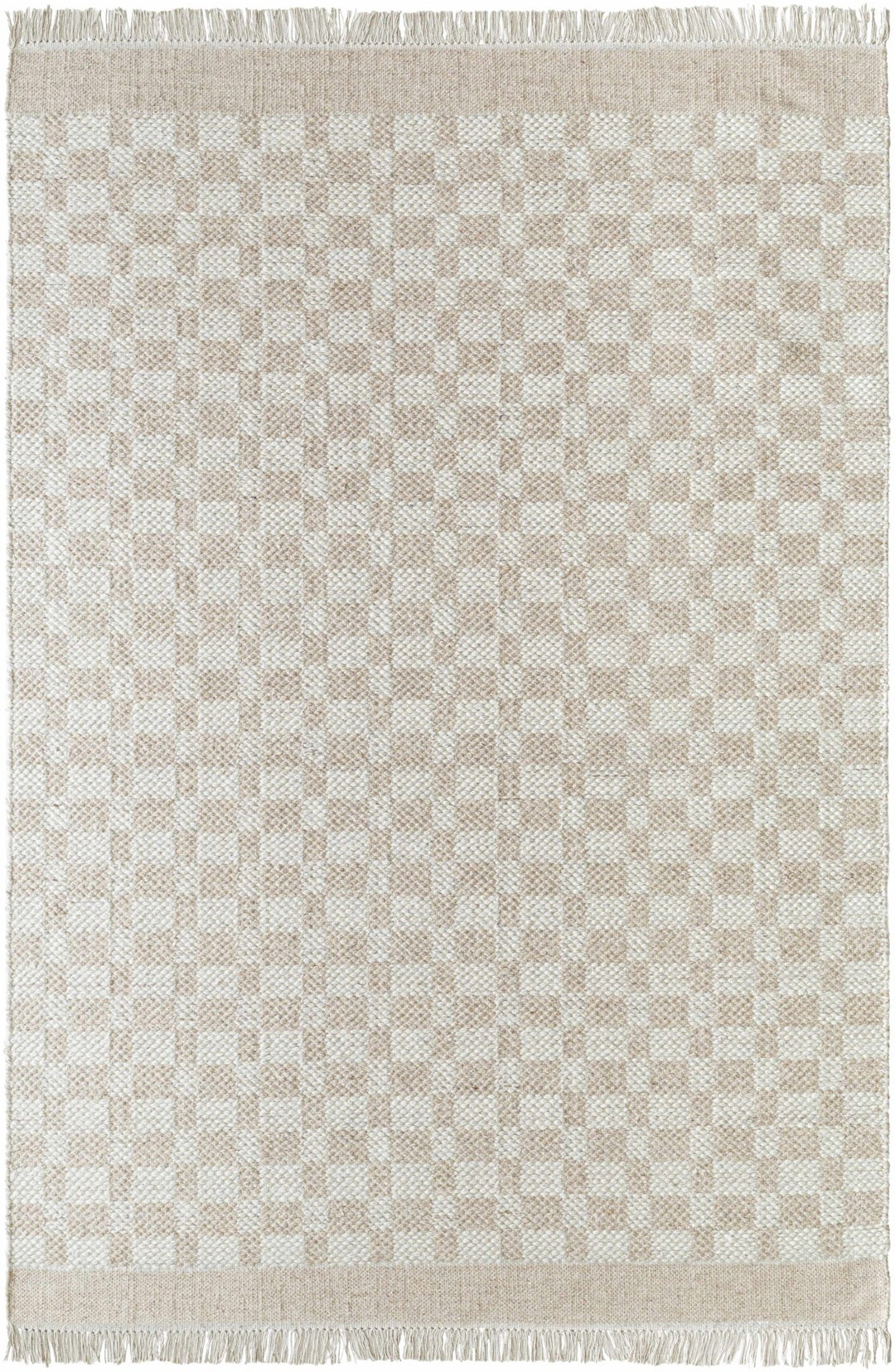 Meira Contemporary Geometrical Tan And Ivory Rug - The Rug Decor