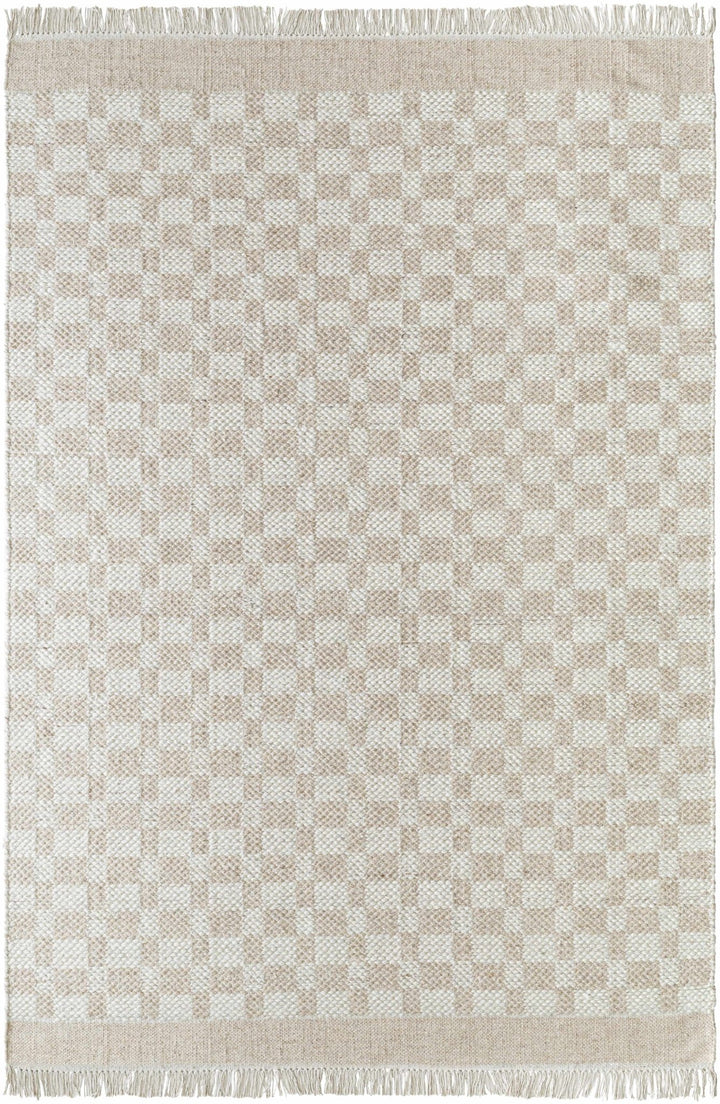 Meira Contemporary Geometrical Tan And Ivory Rug - The Rug Decor