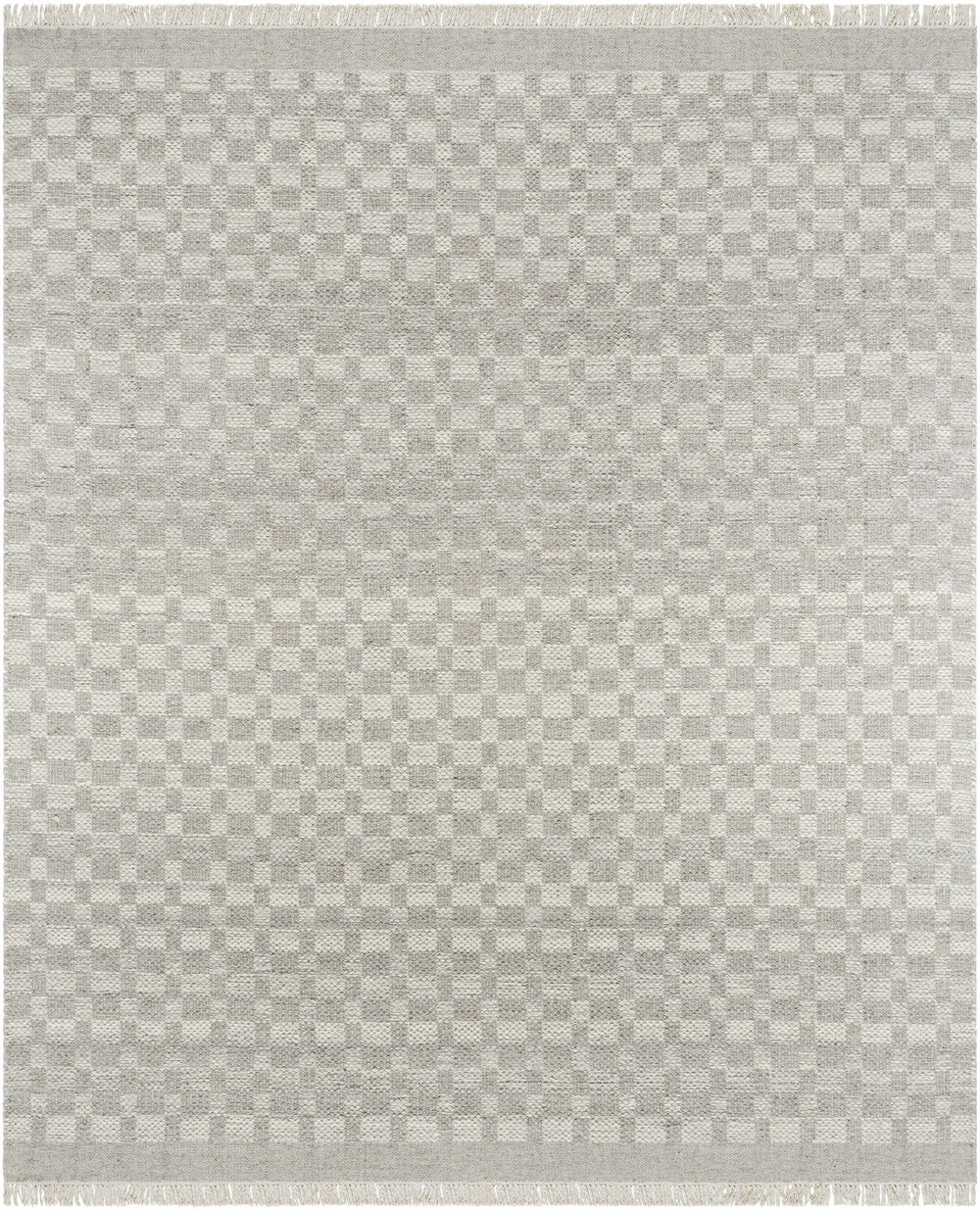 Meira Modern Geometric Design Gray And Ivory Hand Woven Wool Rug - The Rug Decor