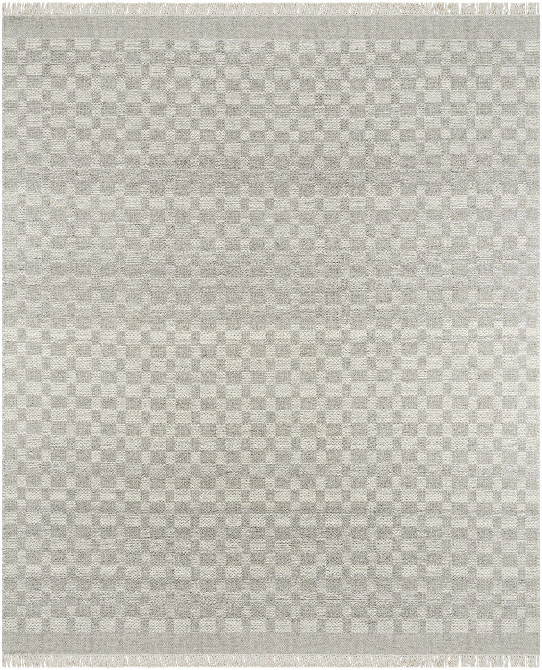 Meira Modern Geometric Design Gray And Ivory Hand Woven Wool Rug - The Rug Decor
