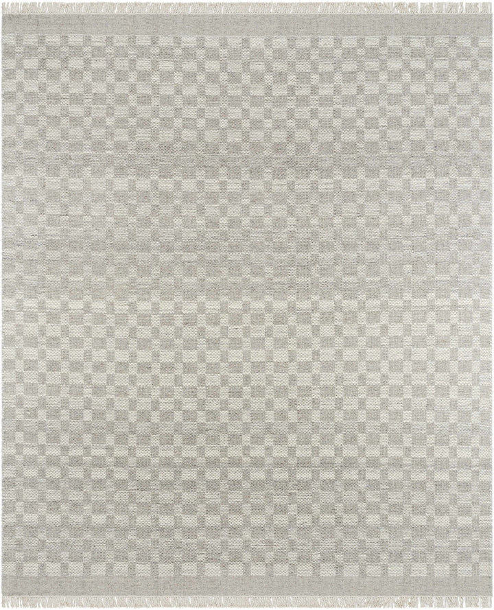 Meira Modern Geometric Design Gray And Ivory Hand Woven Wool Rug - The Rug Decor