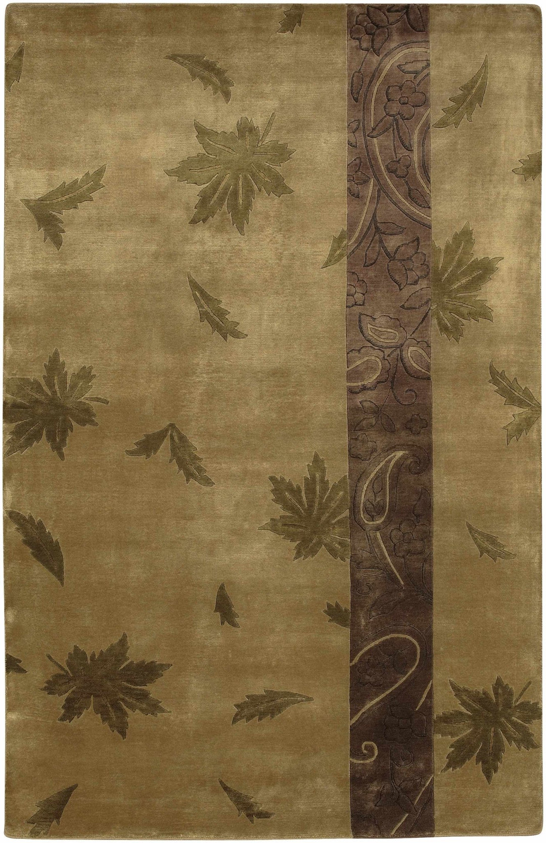 Melcroft Modern Floral Design Brown Hand Knotted Area Rug - The Rug Decor
