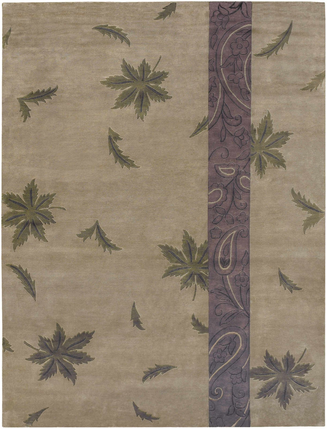Melcroft Modern Floral Design Brown Hand Knotted Area Rug - The Rug Decor