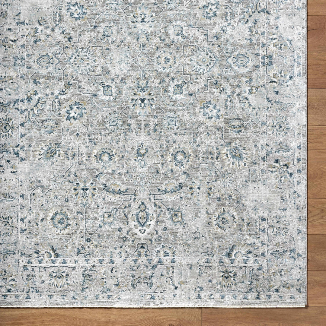 Melianna Gray Traditional Floral Design Area Rug - The Rug Decor