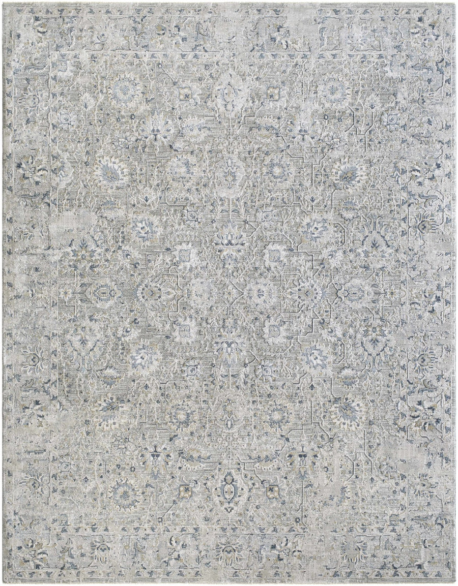 Melianna Gray Traditional Floral Design Area Rug - The Rug Decor
