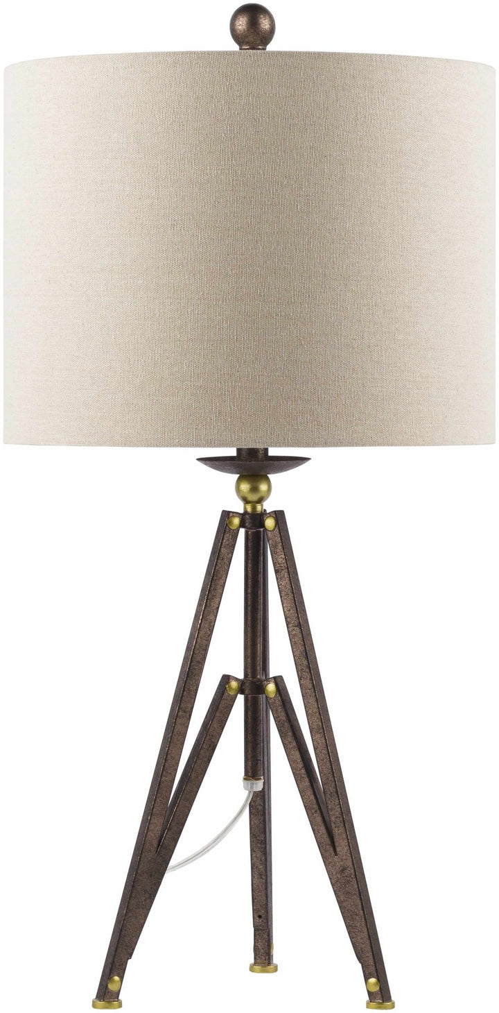 Melita Traditional Table Lamp – Bronze Iron Base & Linen Shade - The Rug Decor