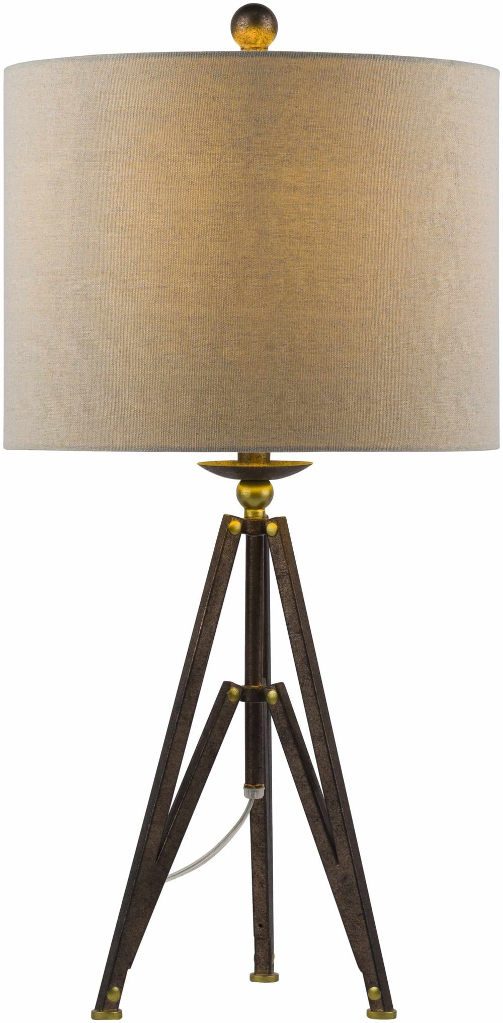 Melita Traditional Table Lamp – Bronze Iron Base & Linen Shade - The Rug Decor
