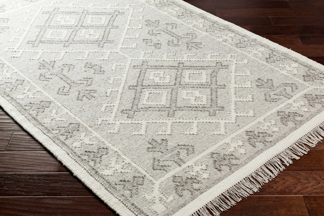 Memo Contemporary Geometrical Gray And Ivory Area Rug - The Rug Decor