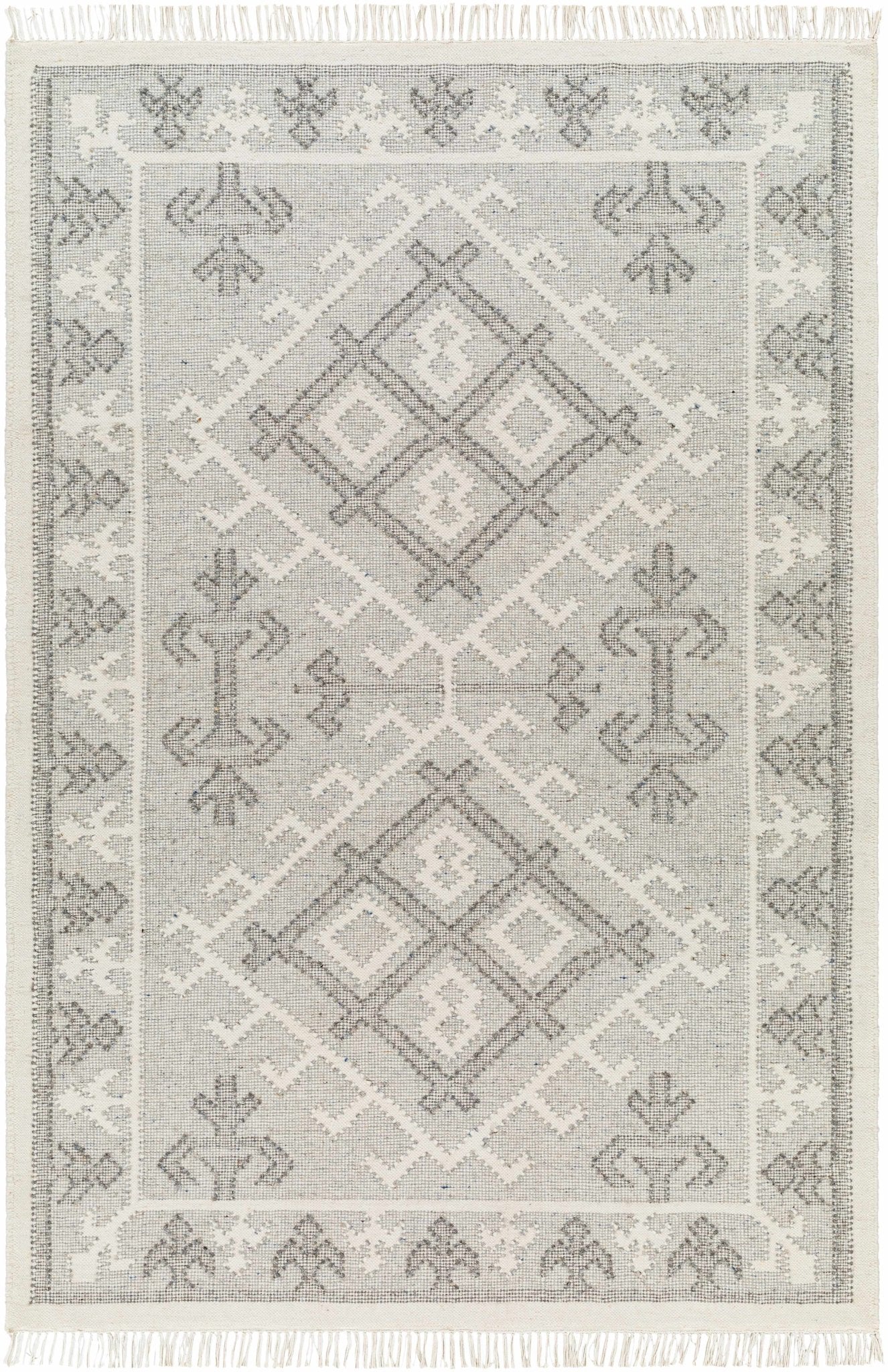 Memo Contemporary Geometrical Gray And Ivory Area Rug – The Rug Decor