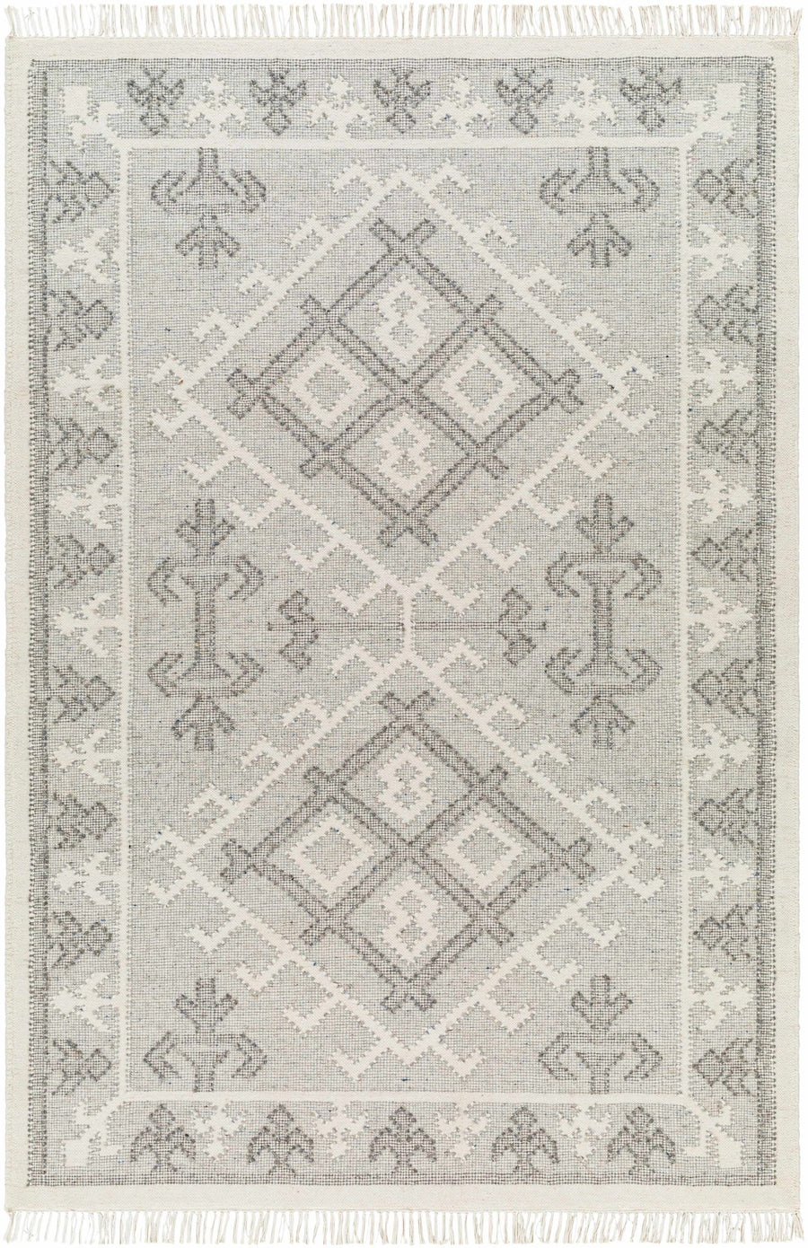 Memo Contemporary Geometrical Gray And Ivory Area Rug - The Rug Decor
