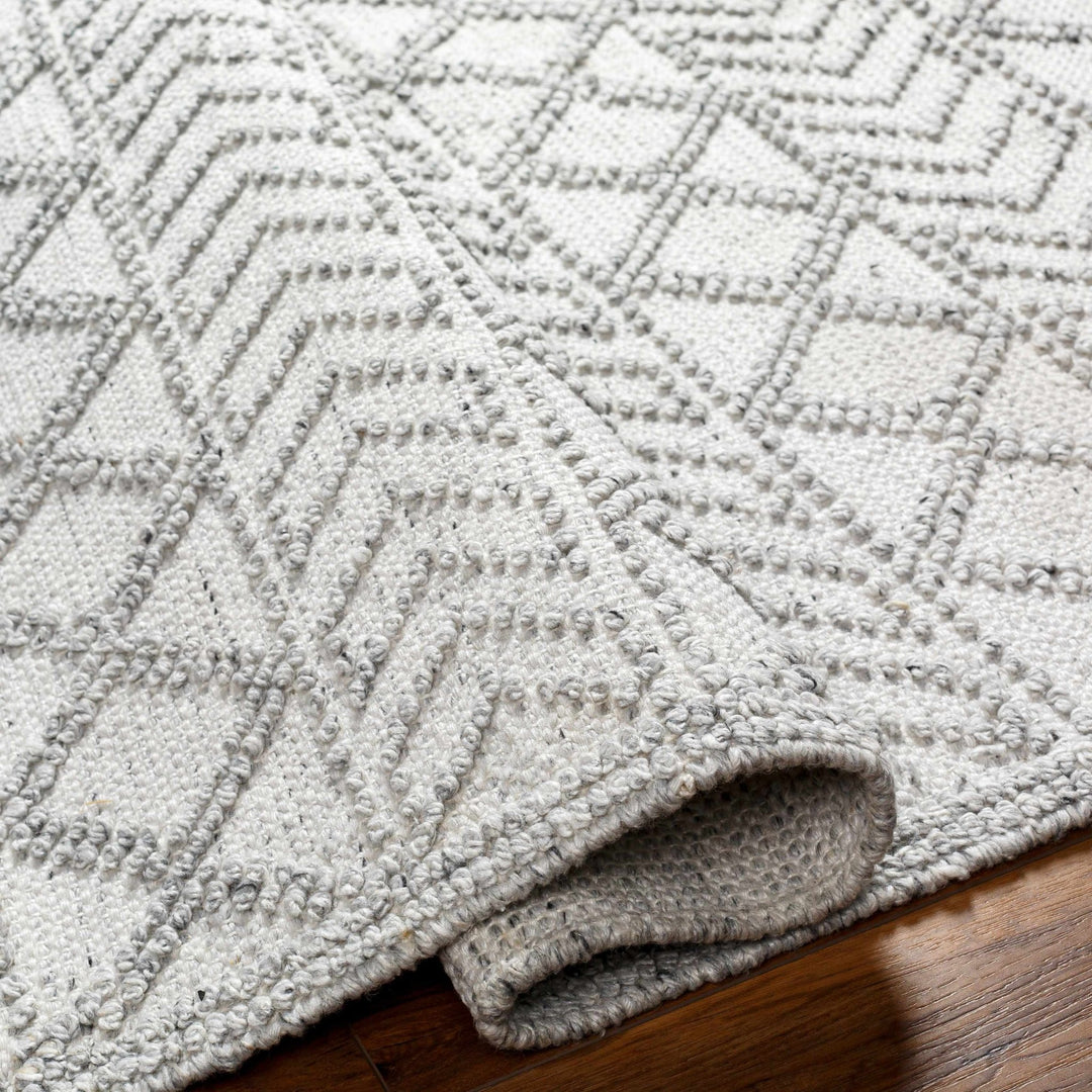 Meng Bohemian Style Ivory And Charcoal Hand Woven Rug - The Rug Decor