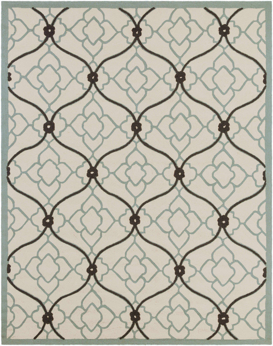 Menomonie Contemporary Geometrical Ivory And Gray Outdoor Area Carpet