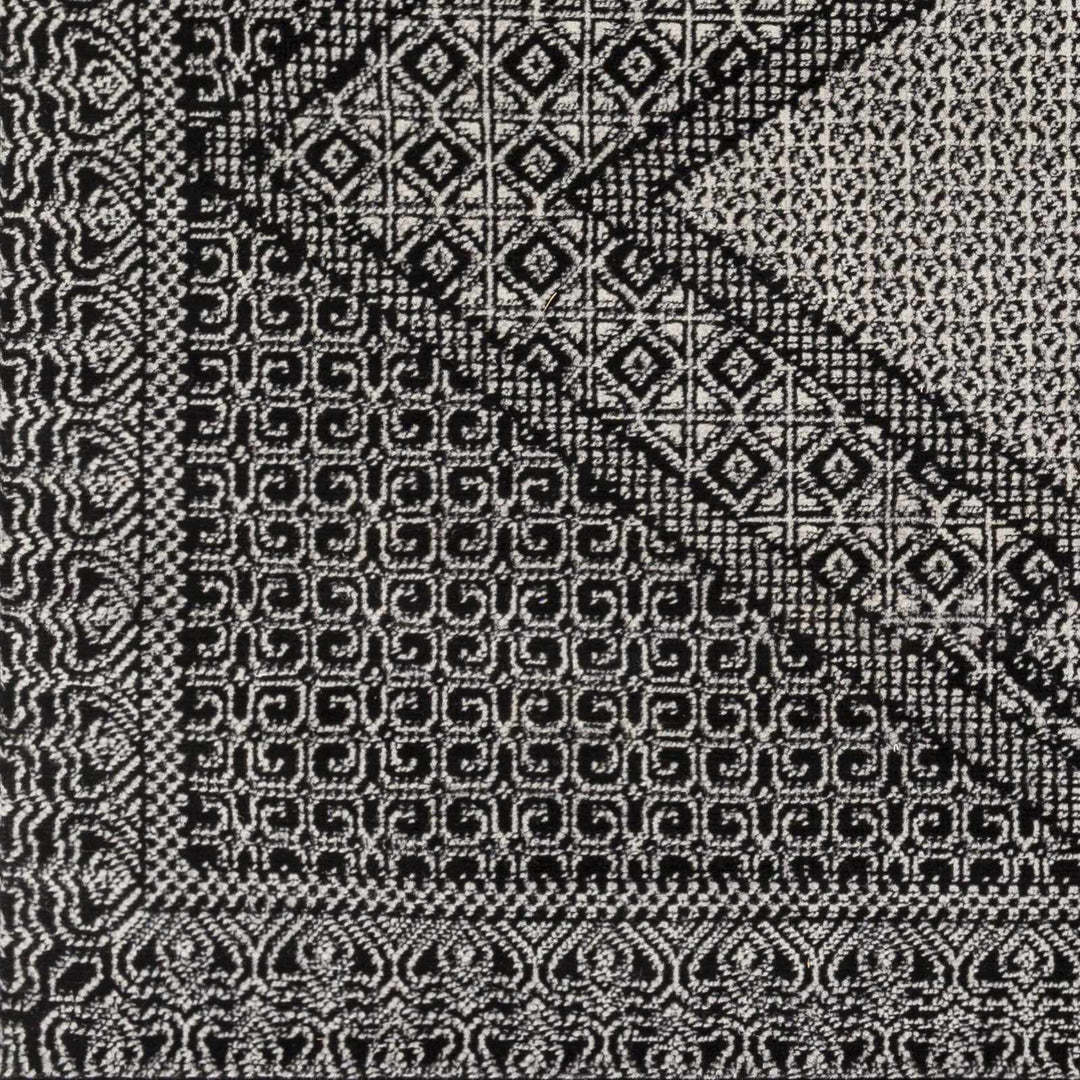 Merkez Modern Geometrical Design Black Area Rug
