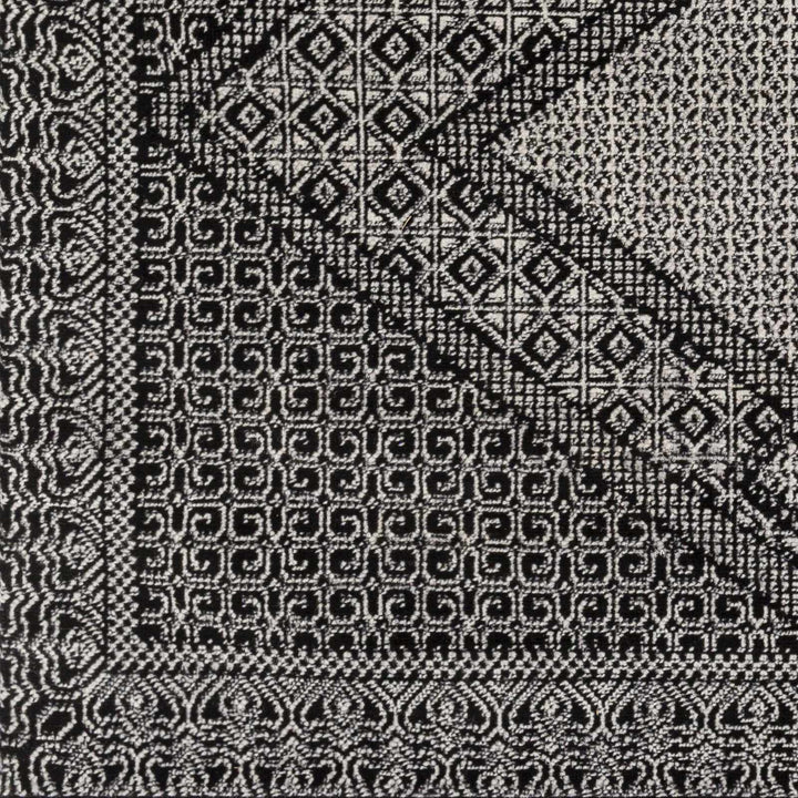 Merkez Modern Geometrical Design Black Area Rug