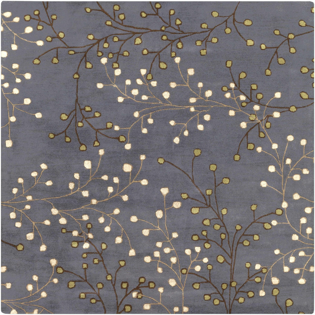 Merriam Modern Botanical Gray And Brown Wool Rug - The Rug Decor