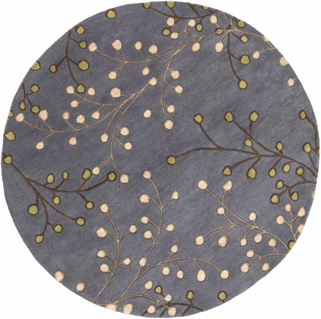 Merriam Modern Botanical Gray And Brown Wool Rug - The Rug Decor