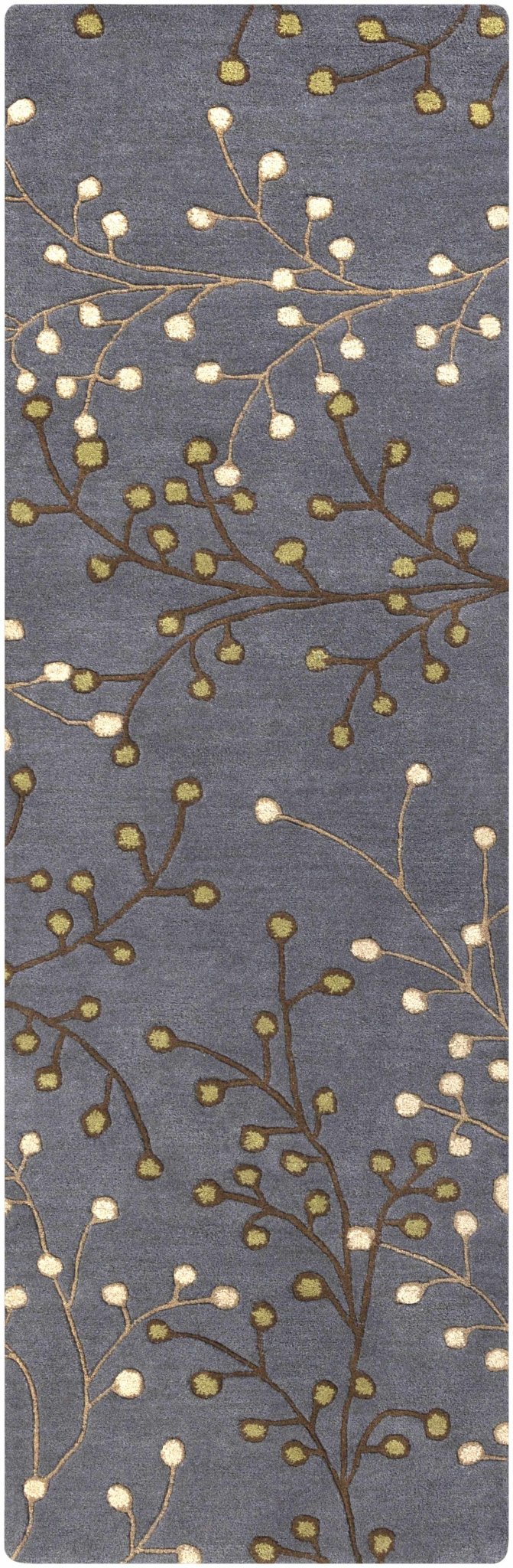 Merriam Modern Botanical Gray And Brown Wool Rug - The Rug Decor
