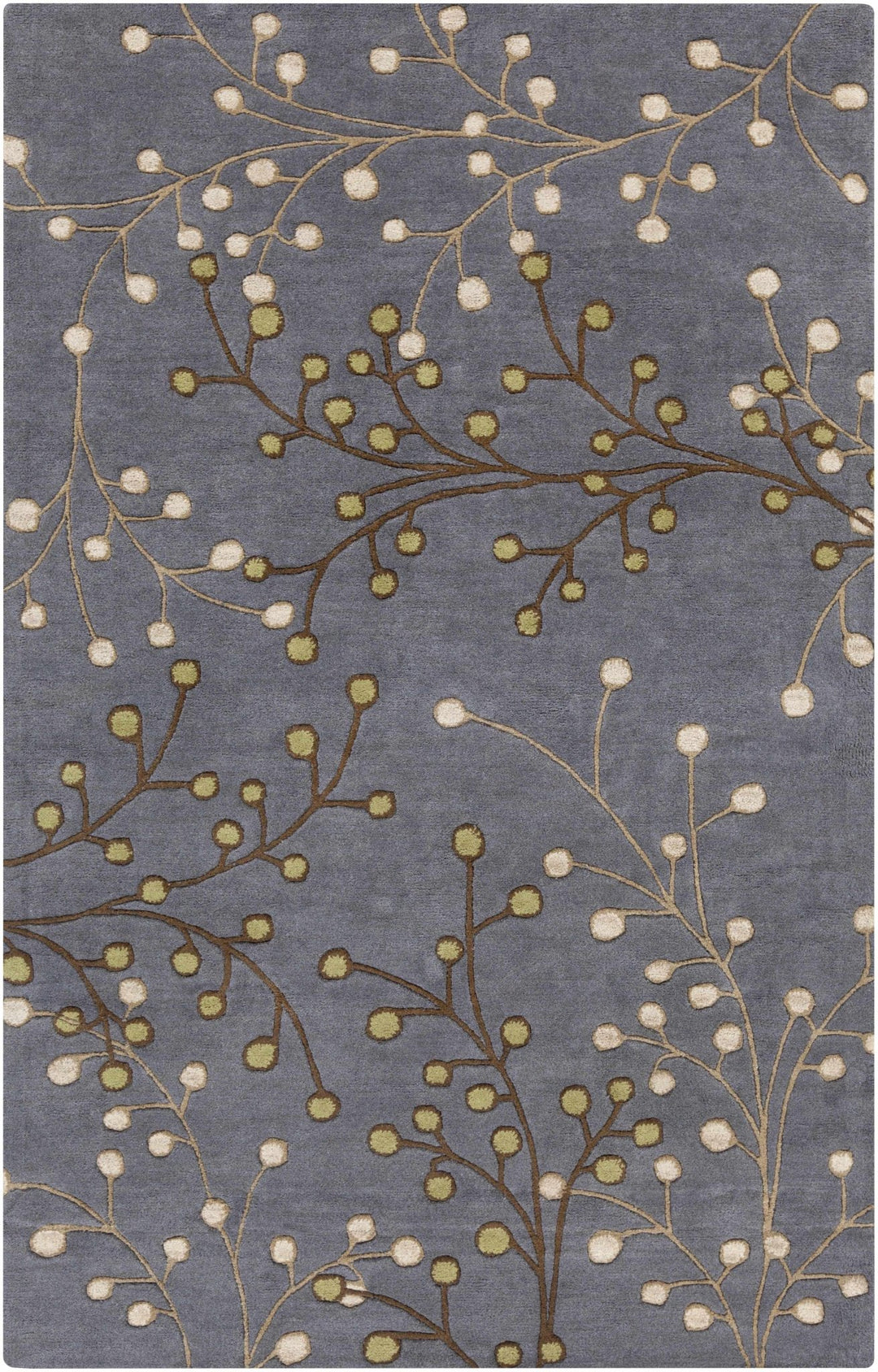 Merriam Modern Botanical Gray And Brown Wool Rug - The Rug Decor