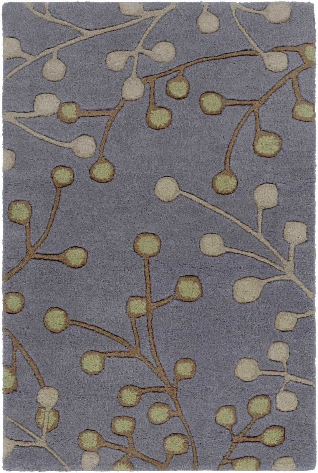 Merriam Modern Botanical Gray And Brown Wool Rug - The Rug Decor
