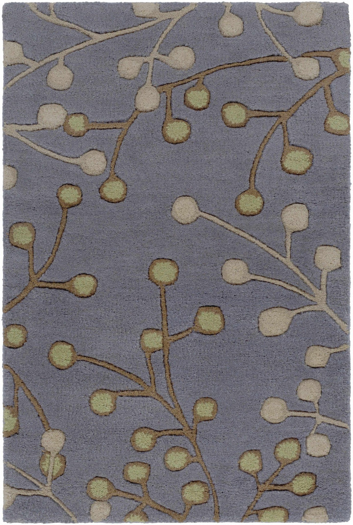 Merriam Modern Botanical Gray And Brown Wool Rug - The Rug Decor