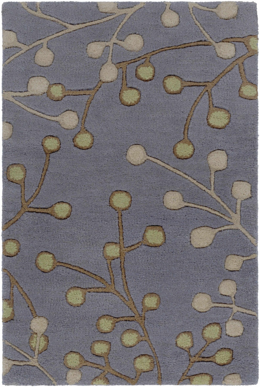 Merriam Modern Botanical Gray And Brown Wool Rug - The Rug Decor