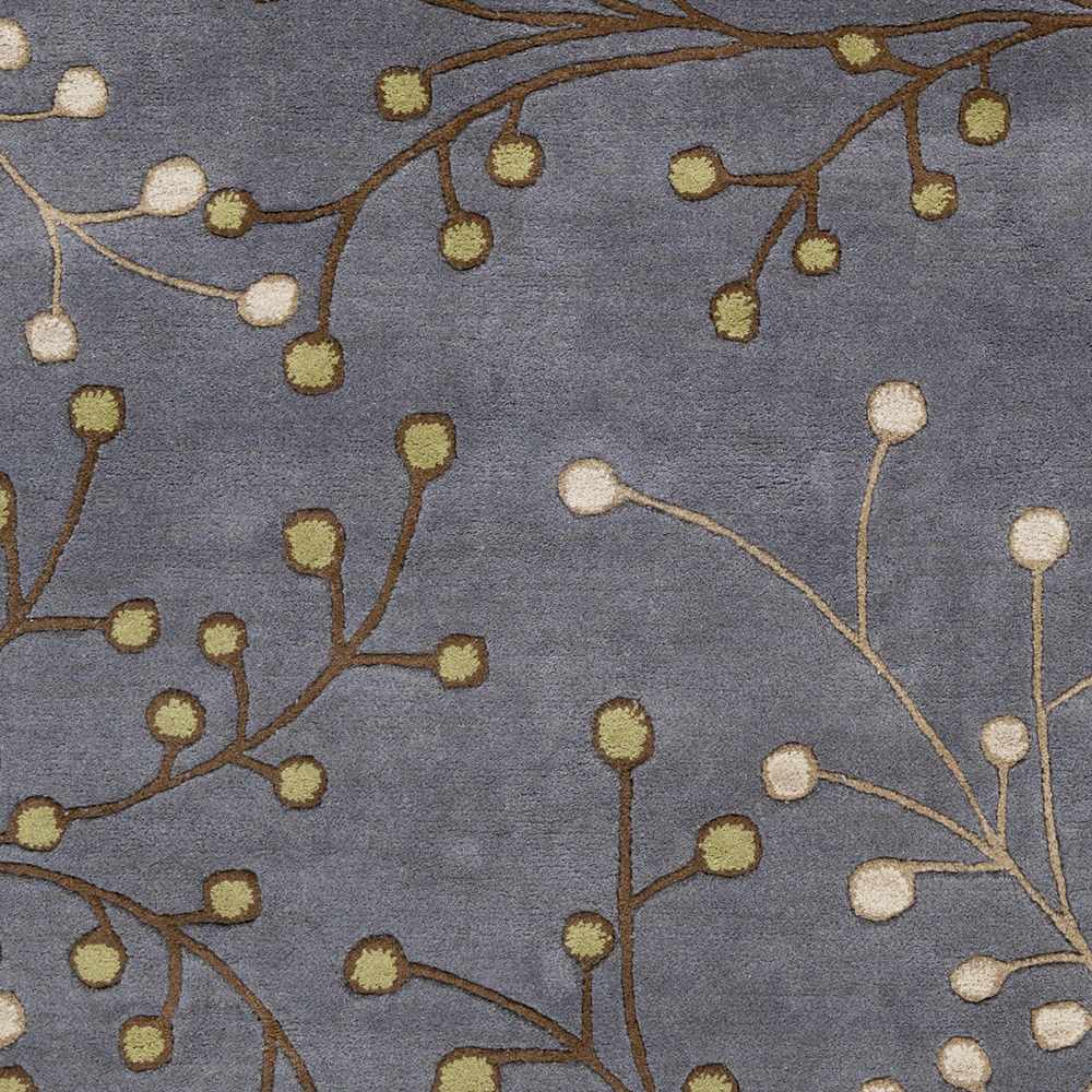 Merriam Modern Botanical Gray And Brown Wool Rug - The Rug Decor