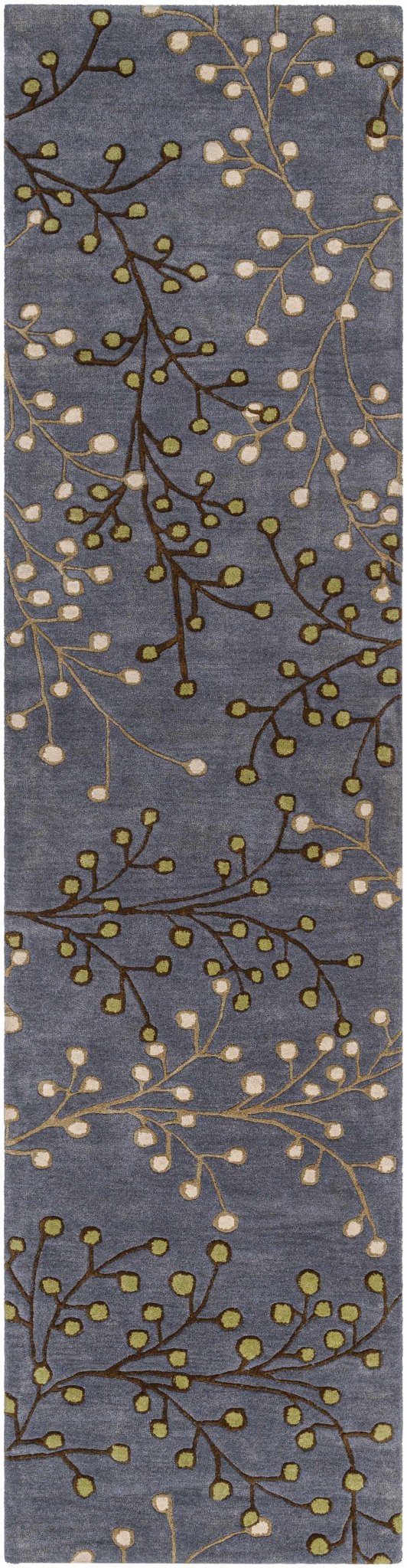 Merriam Modern Botanical Gray And Brown Wool Rug - The Rug Decor