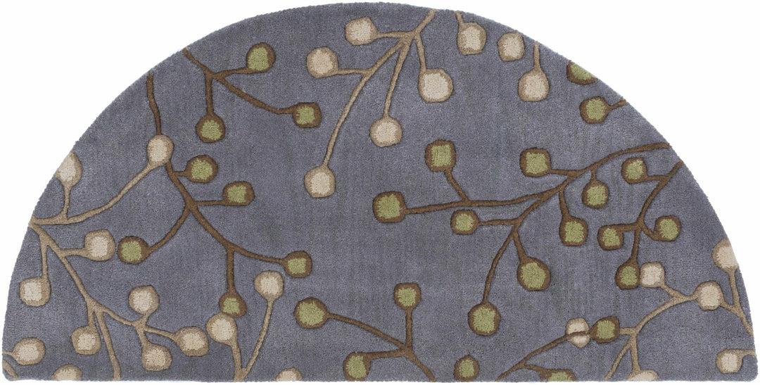 Merriam Modern Botanical Gray And Brown Wool Rug - The Rug Decor